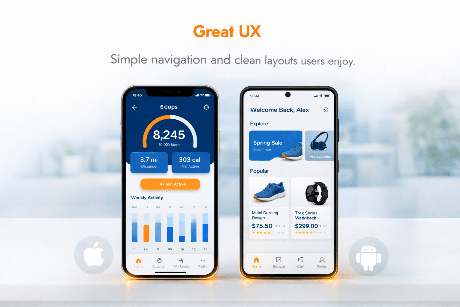 Great user experience and clean layouts